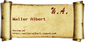 Waller Albert névjegykártya